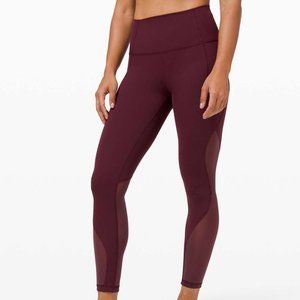 Lululemon Wunder Under HR 25" Chiffon Mesh Cassis